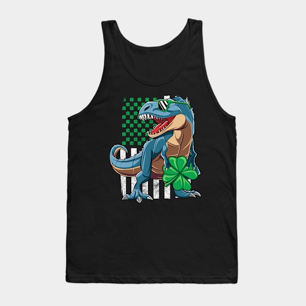 Irish Dinosaur T-Rex St Patrick's Day Gift For Boys Kids Tank Top by HCMGift